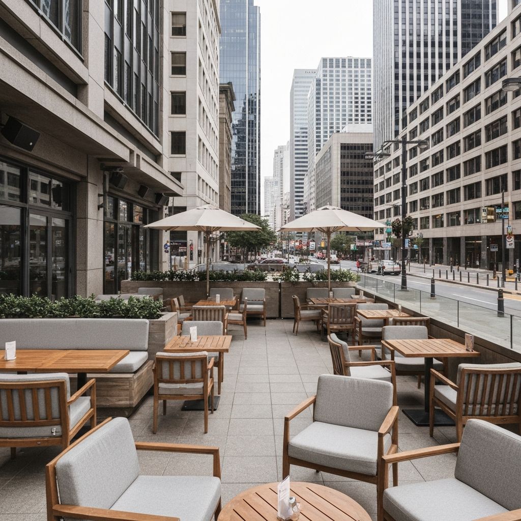 Utomhusservering på café